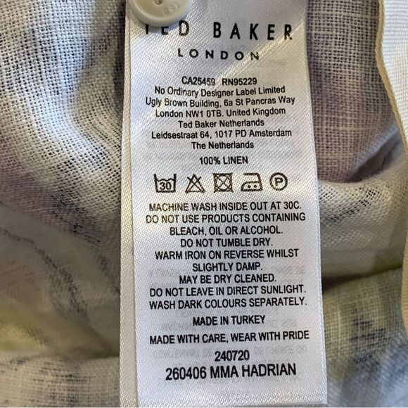 Ted Baker Hadrian Linen Shirt Size Large - Picture 10 of 13